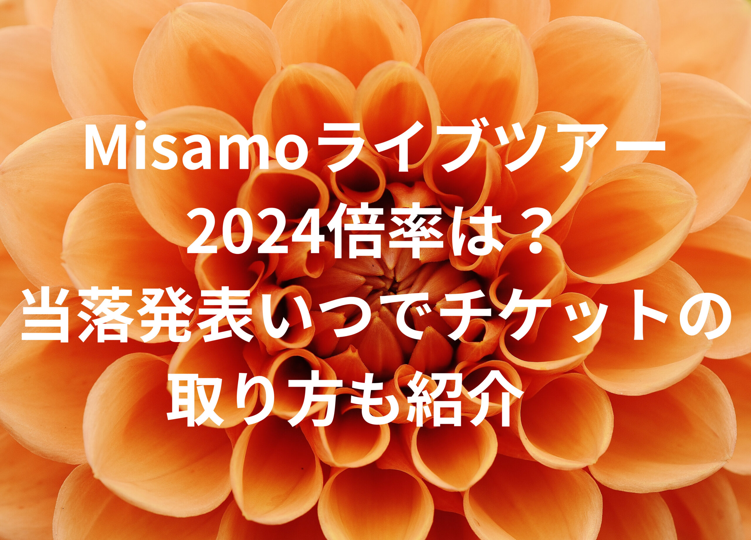 Misamoライブツアー2024倍率は？当落発表いつでチケットの取り方も紹介